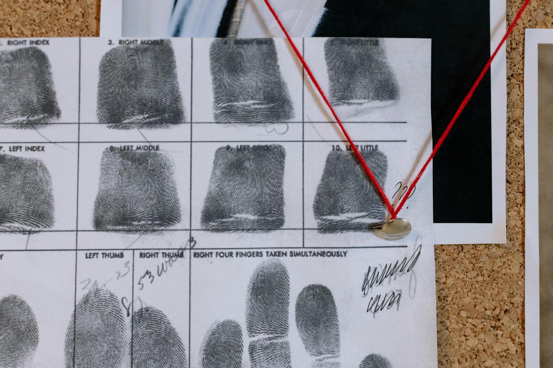 A close-up of fingerprints on paper